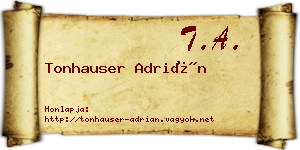 Tonhauser Adrián névjegykártya